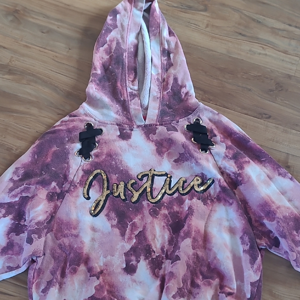 Justice Tie-Dye Pink and Purple Hoodie